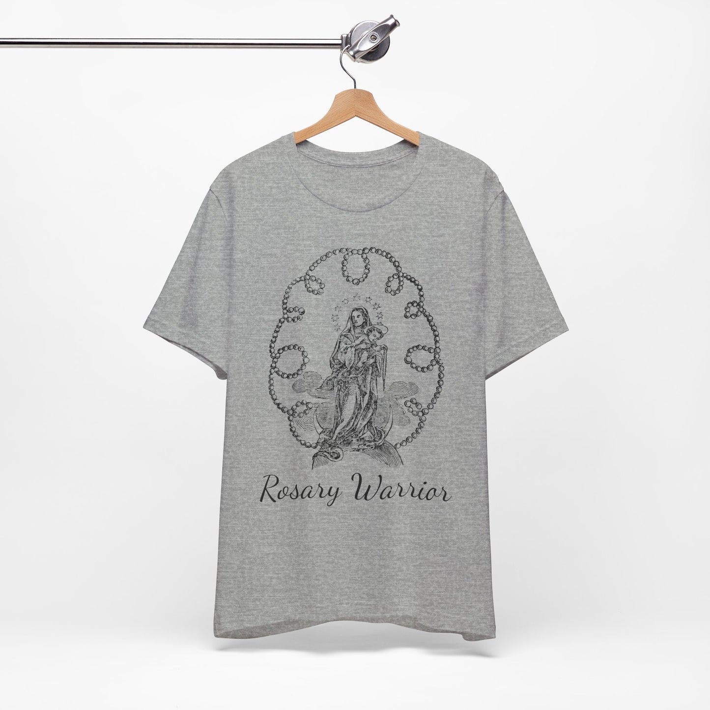 Rosary Warrior Tee, Our Lady of the Rosary T-Shirt, Holy Rosary Top, Comfy T Shirt, Catholic Gifts