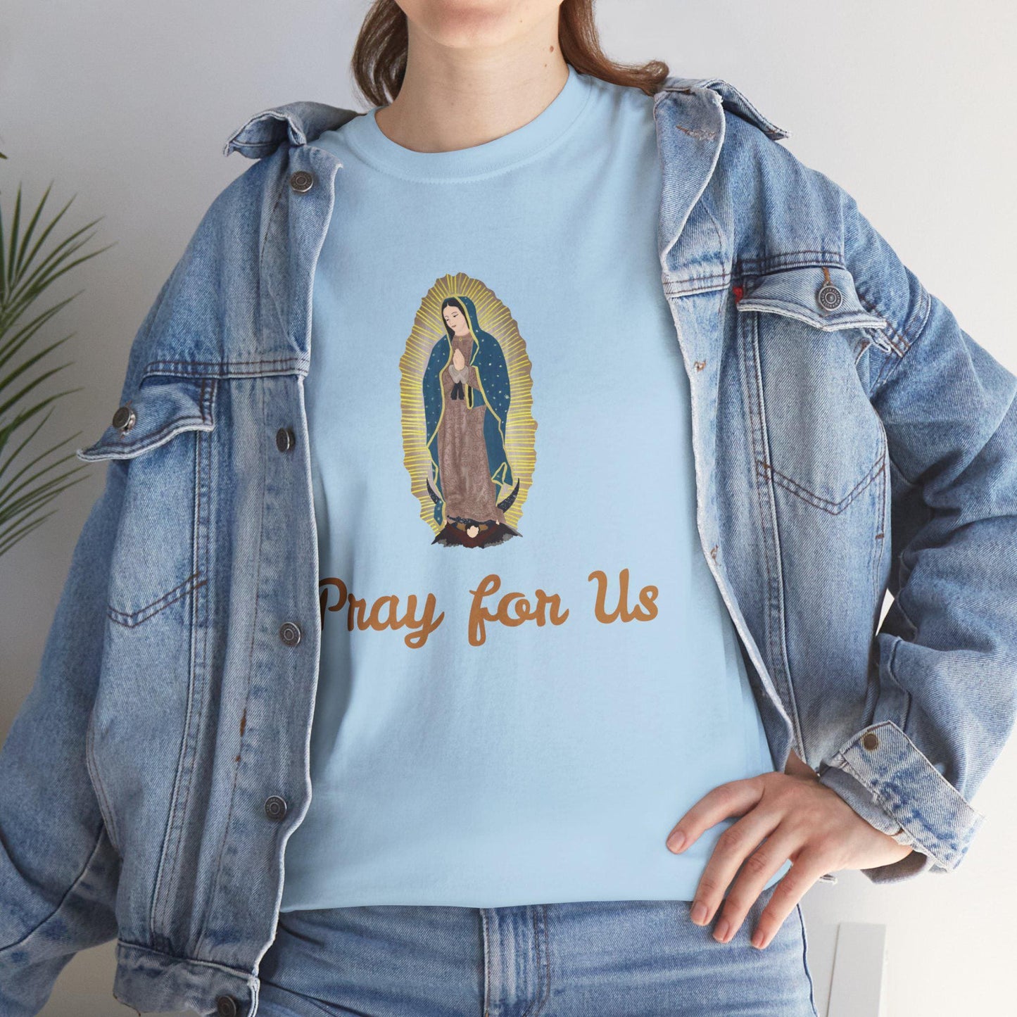 Our Lady of Guadalupe Unisex Tee, Religious Graphic T-Shirt, Virgin Mary Cotton Shirt, Catholic Gift, Mexican Religious Art Top