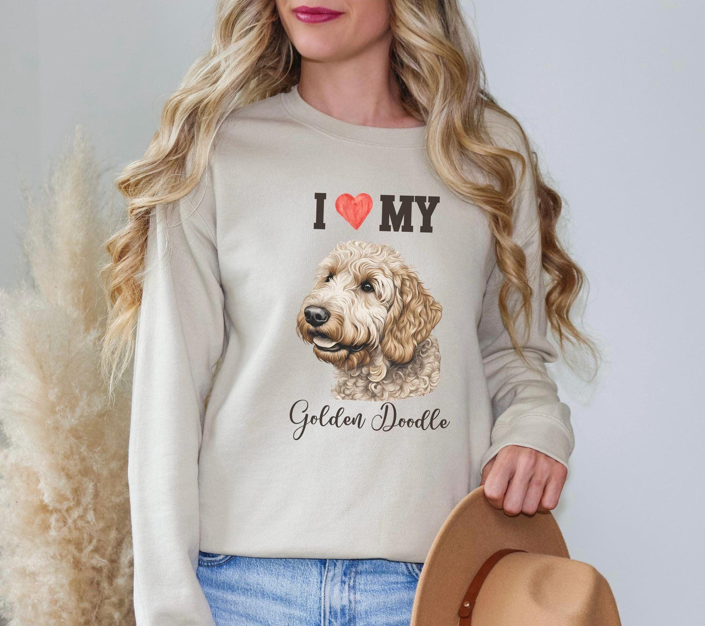 Golden Doodle Sweatshirt, I Love My Golden Doodle - Unisex Sweatshirt, Dog Lover Gift, Pet Owner Apparel, Cute Puppy Sweatshirt, Animal