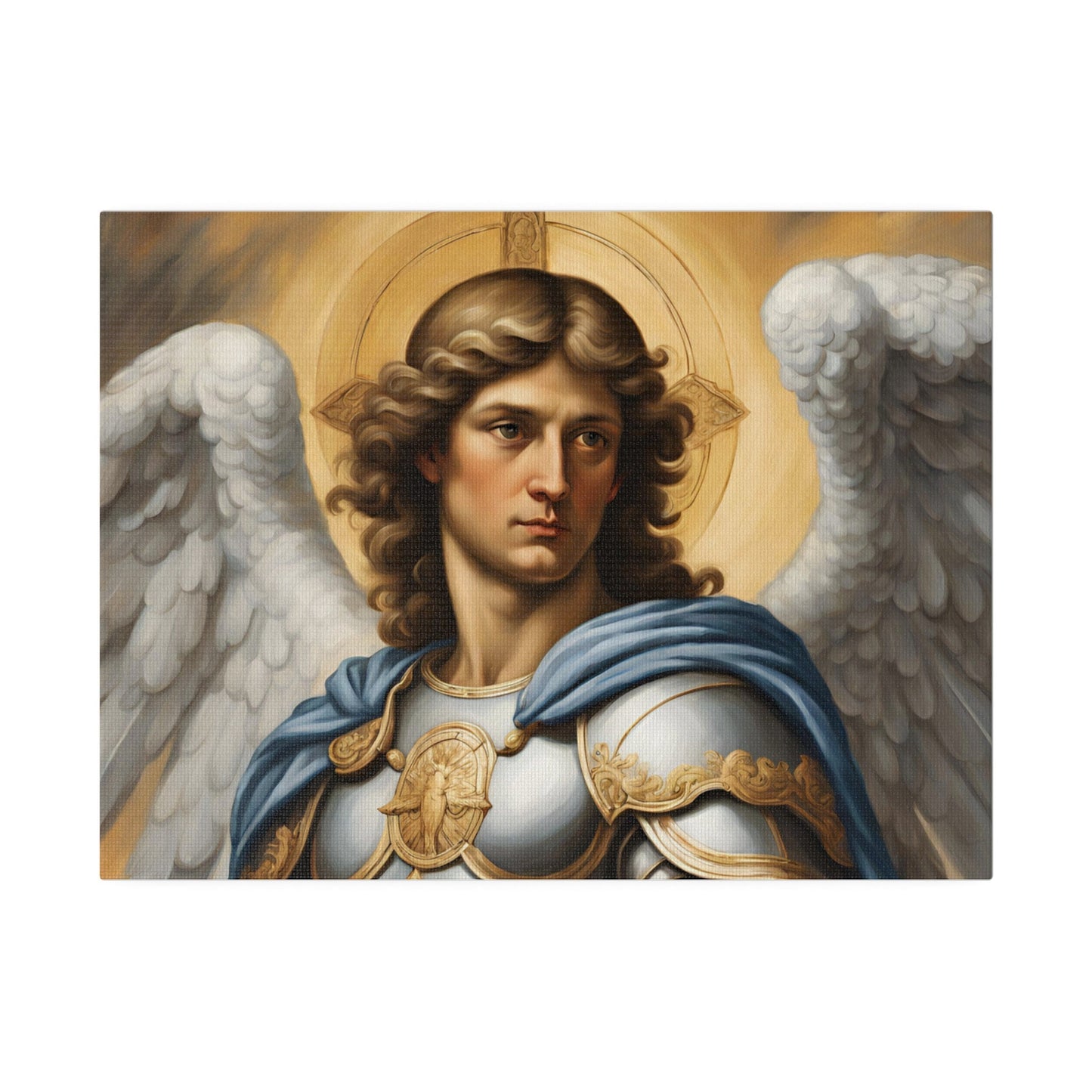 Saint Michael the Archangel Matte Canvas, Modern Wall Canvas for the Living Room, Minimalist Wall Canvas, Gallery Wrapped Canvas, Home Decor