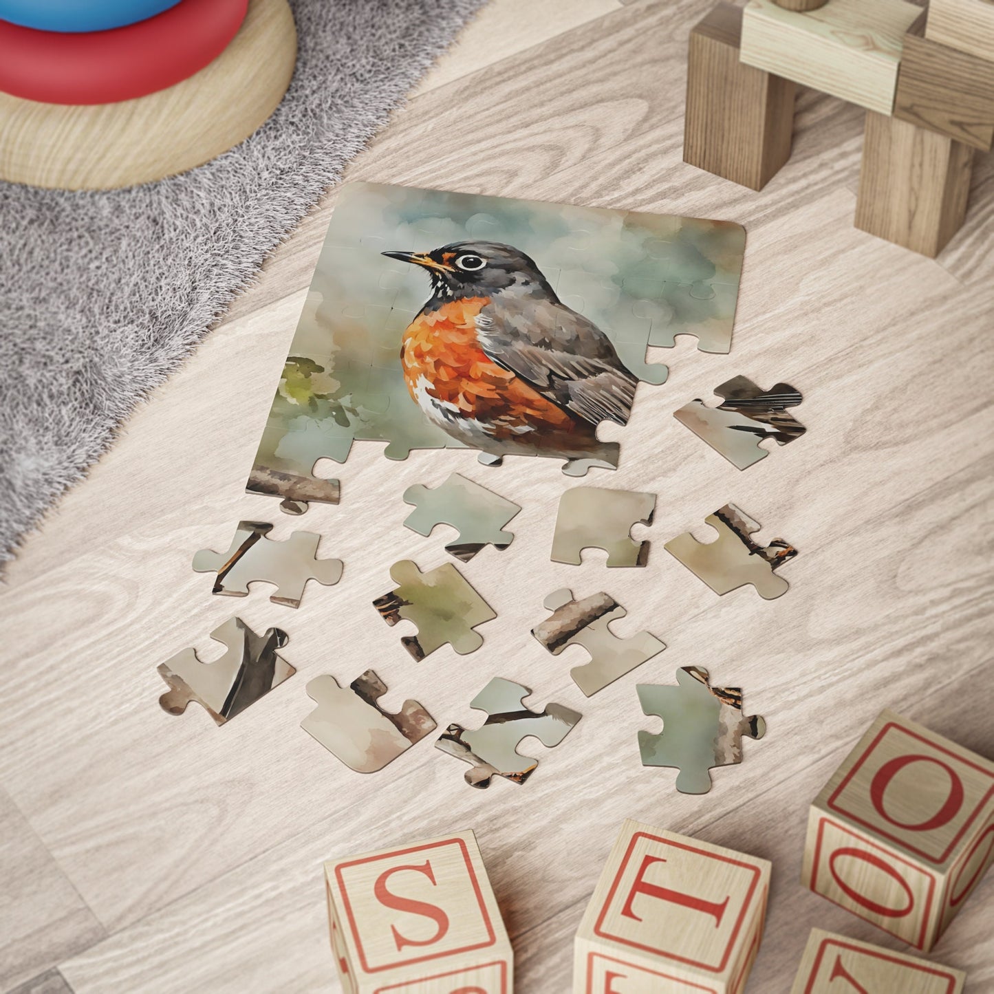 American Robin Kids Puzzle, 30-Piece Children Jigsaw Puzzle, Wholesome Gifts for Toddlers
