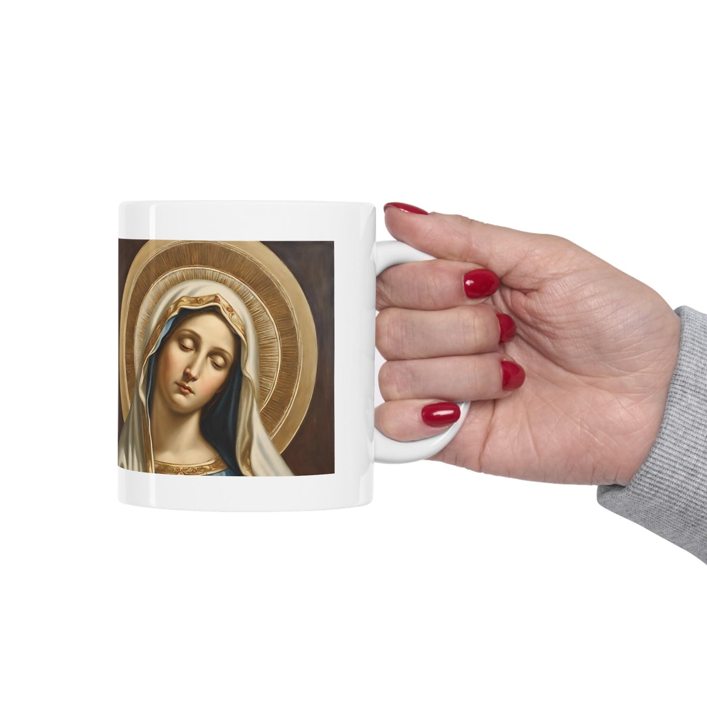 Coffee Mug Blessed Virgin Mary, Christmas Gift for Her, Marian Mug, Catholic Gifts