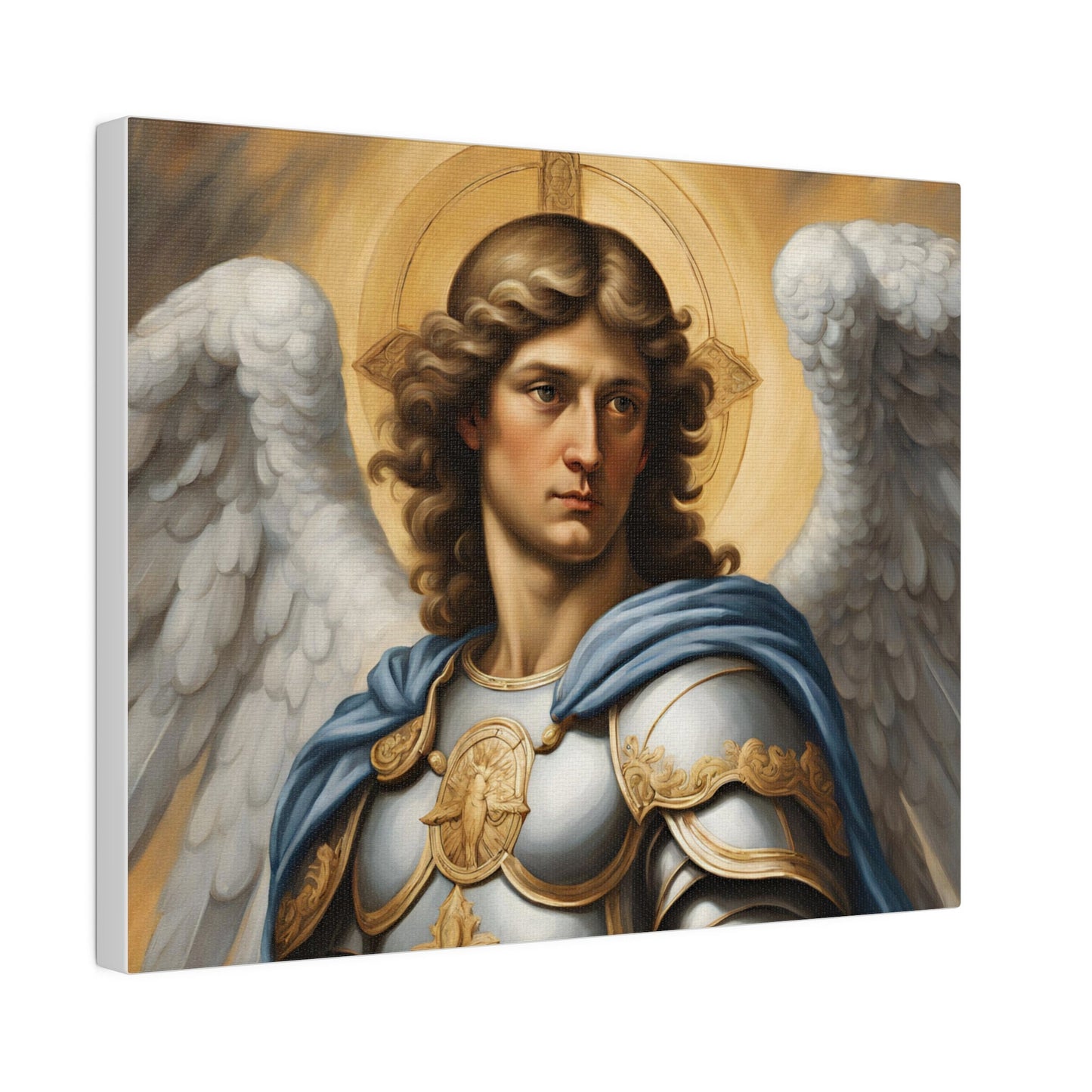 Saint Michael the Archangel Matte Canvas, Modern Wall Canvas for the Living Room, Minimalist Wall Canvas, Gallery Wrapped Canvas, Home Decor