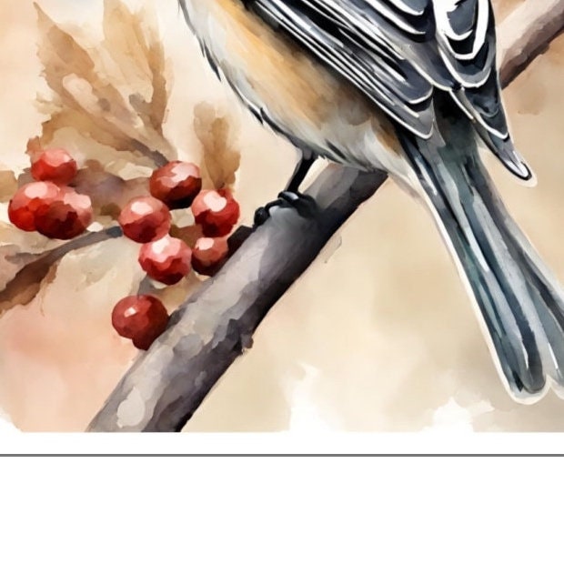 Chickadee Water Resistant Sticker, Watercolor Vinyl Sticker, Animal Stickers, Cute Stickers, Matte Finish, Bird Stickers, Flying Friends