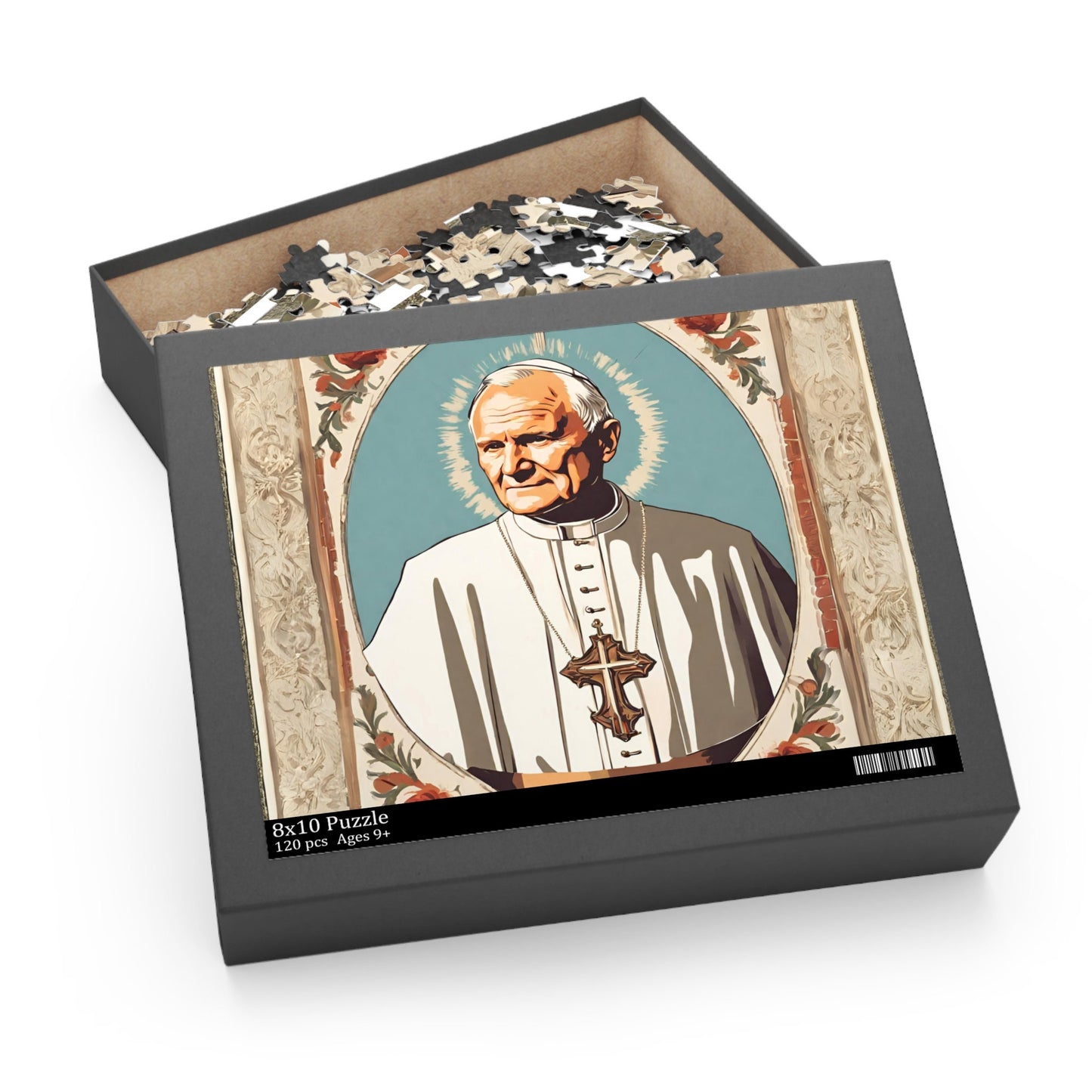 Pope Saint John Paul II Puzzle, Catholic Family Games, Catholic Gifts for Kids, 120 or 252 Piece Jigsaw Puzzle