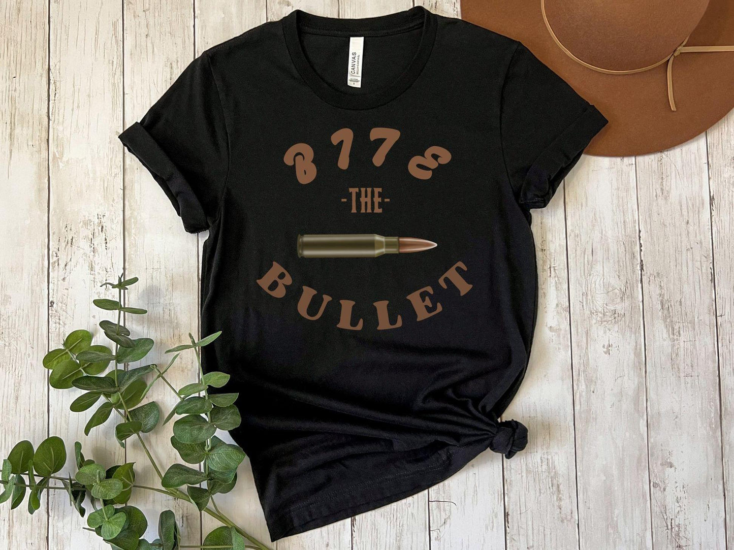 Bite the Bullet Unisex Tee, Funny Graphic Shirt, Humorous Sarcastic Bullet Pun Top, Joke Tee, Hilarious Gift Shirt, Casual Tee