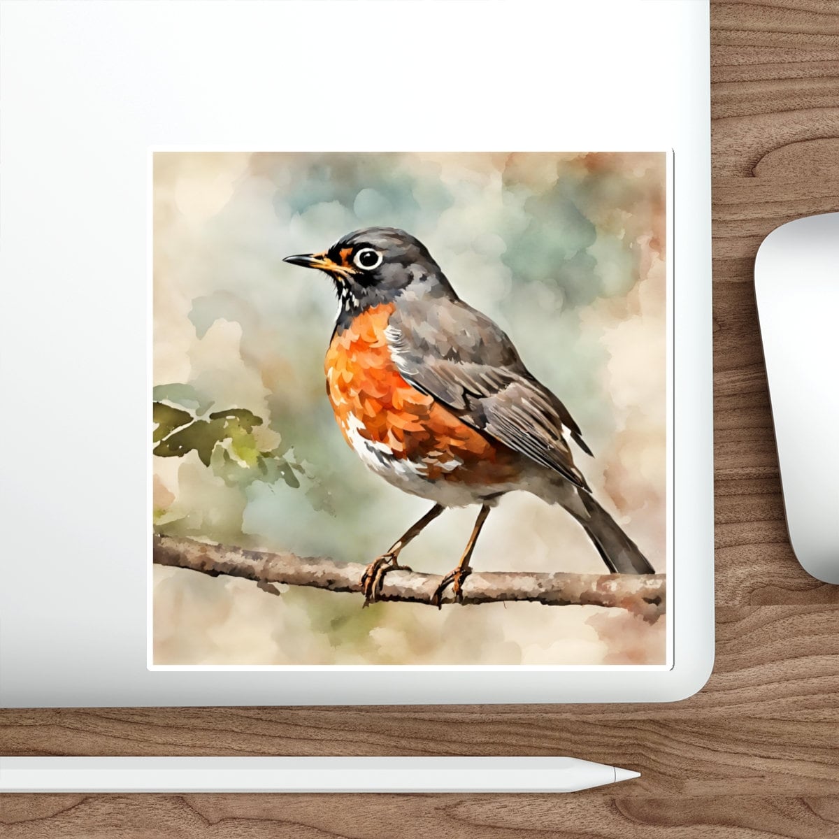 American Robin Water Resistant Sticker, Durable and Weatherproof Sticker, Handmade Bird Sticker, Best Matte Finish Sticker, Bird Stickers