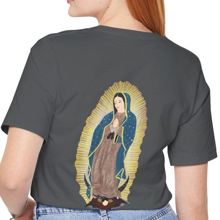 Catholic Christ Tee, Our Lady of Guadalupe T-Shirt, Christ the King Top, Our Lady of Guadalupe Comfy T Shirt, Catholic Gifts