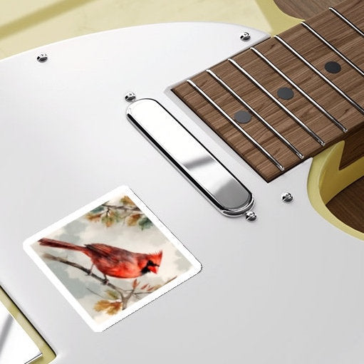 Cardinal Water Resistant Sticker, Durable and Weatherproof Sticker, Handmade Bird Sticker, Best Matte Finish Sticker, Bird Stickers