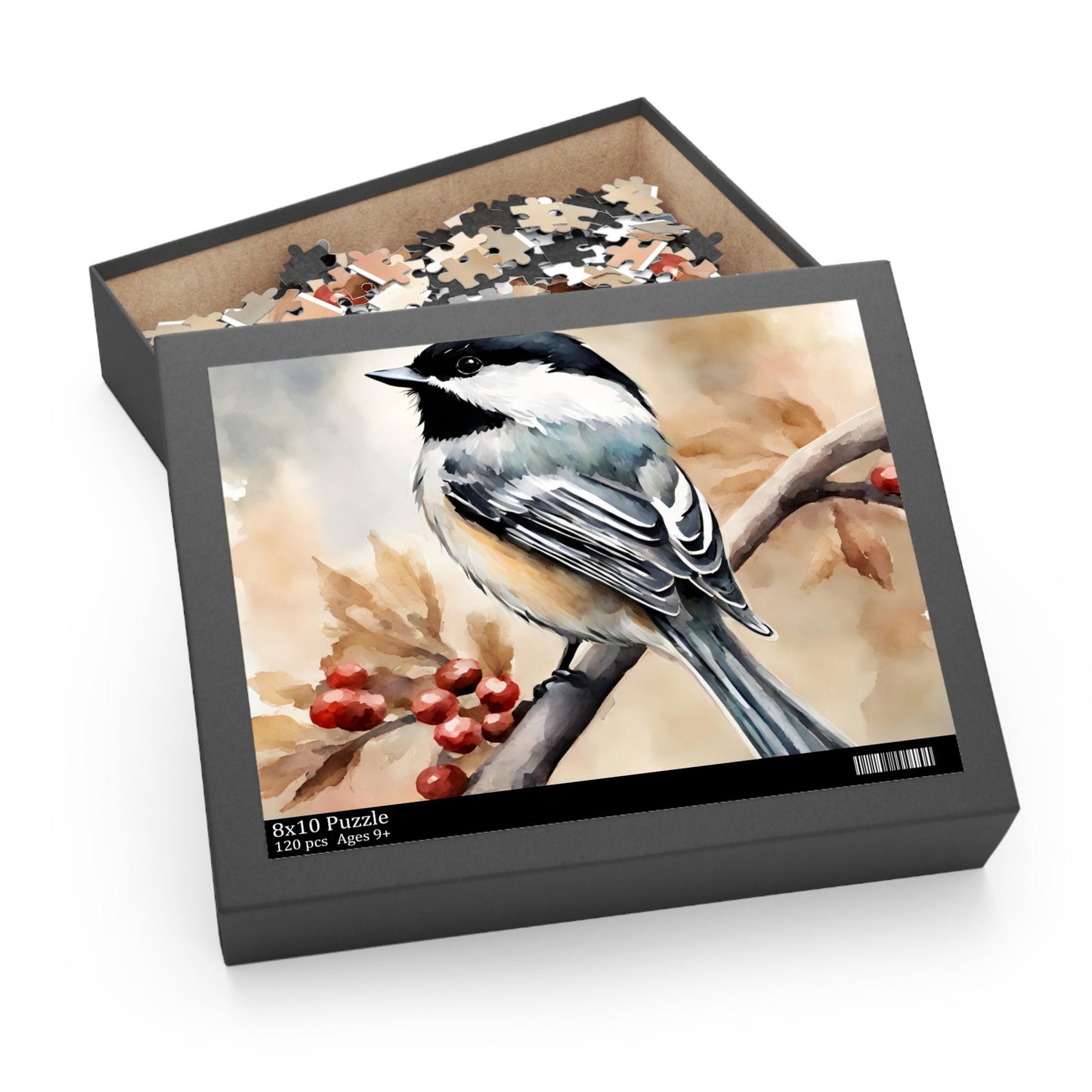 Chickadee Bird Puzzle, Whimsical Artwork for Relaxing and Entertaining Pastime, Games for Kids, Brainteasers, Family Activity