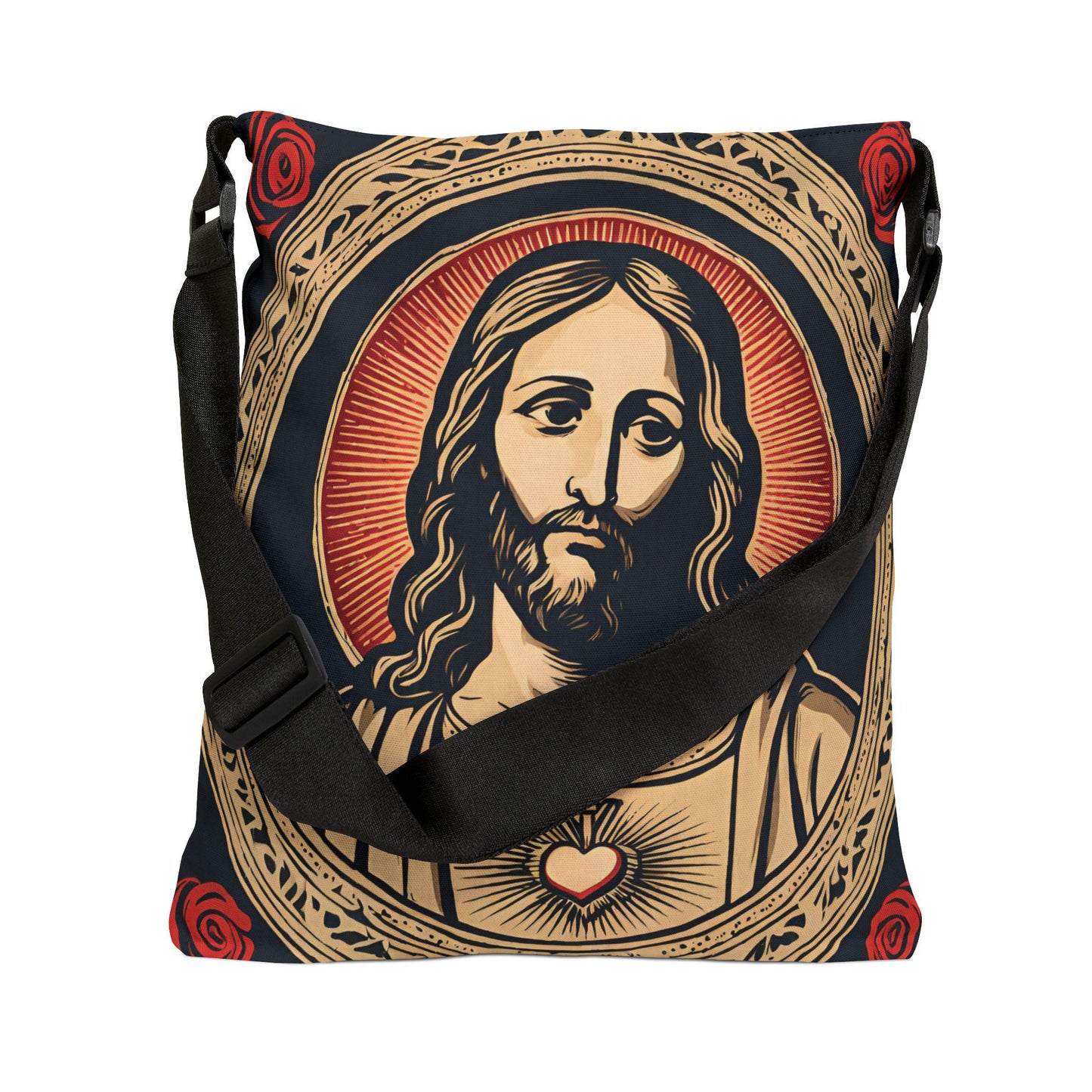 Catholic Tote Bag, Sacred Heart of Jesus Shoulder Bag, Traditional Catholic Market Bag, Jesus Beach Tote, Shopping Bag, Catholic School Kids