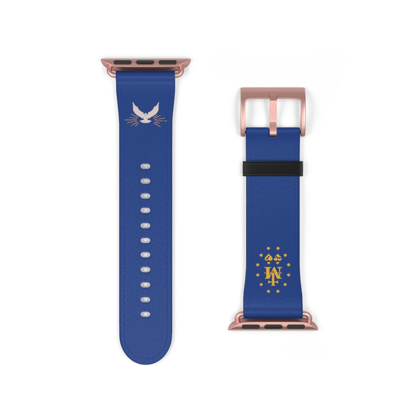 Blue Miraculous Medal AppleWatch Band Series 9/8/7/6/5/4/3/2/1/SE/Ultra, Apple WatchBand 38mm, Apple WatchBand 42mm, Catholic Gift