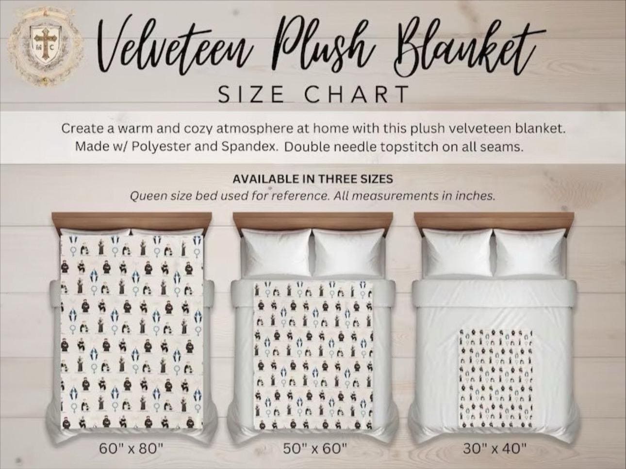 Virgin Mary Velveteen Plush Blankets, Super Soft Adult Blankets, Unique Handmade Blankets, Virgin Mary Blankets, Mothers Day Gifts