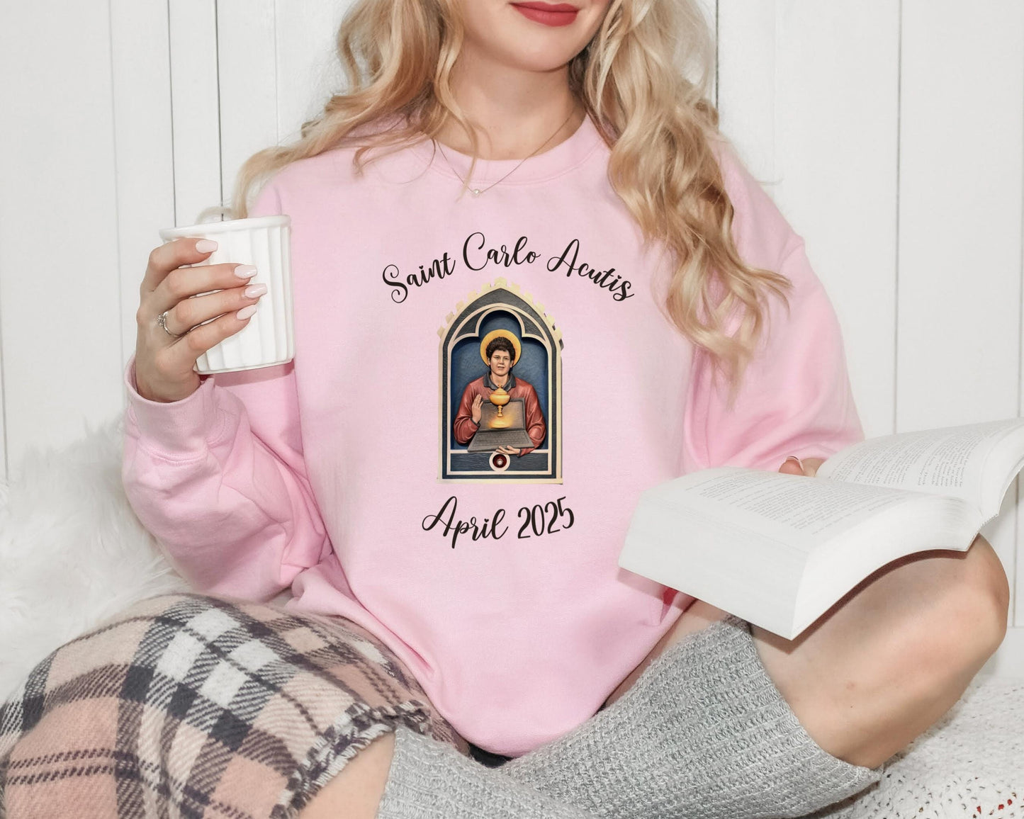 Saint Carlo Acutis Catholic Sweatshirt, Blessed Carlo Acutis Unisex Crewneck Pullover, Canonization Pilgrimage Apparel, Gift for Catholics