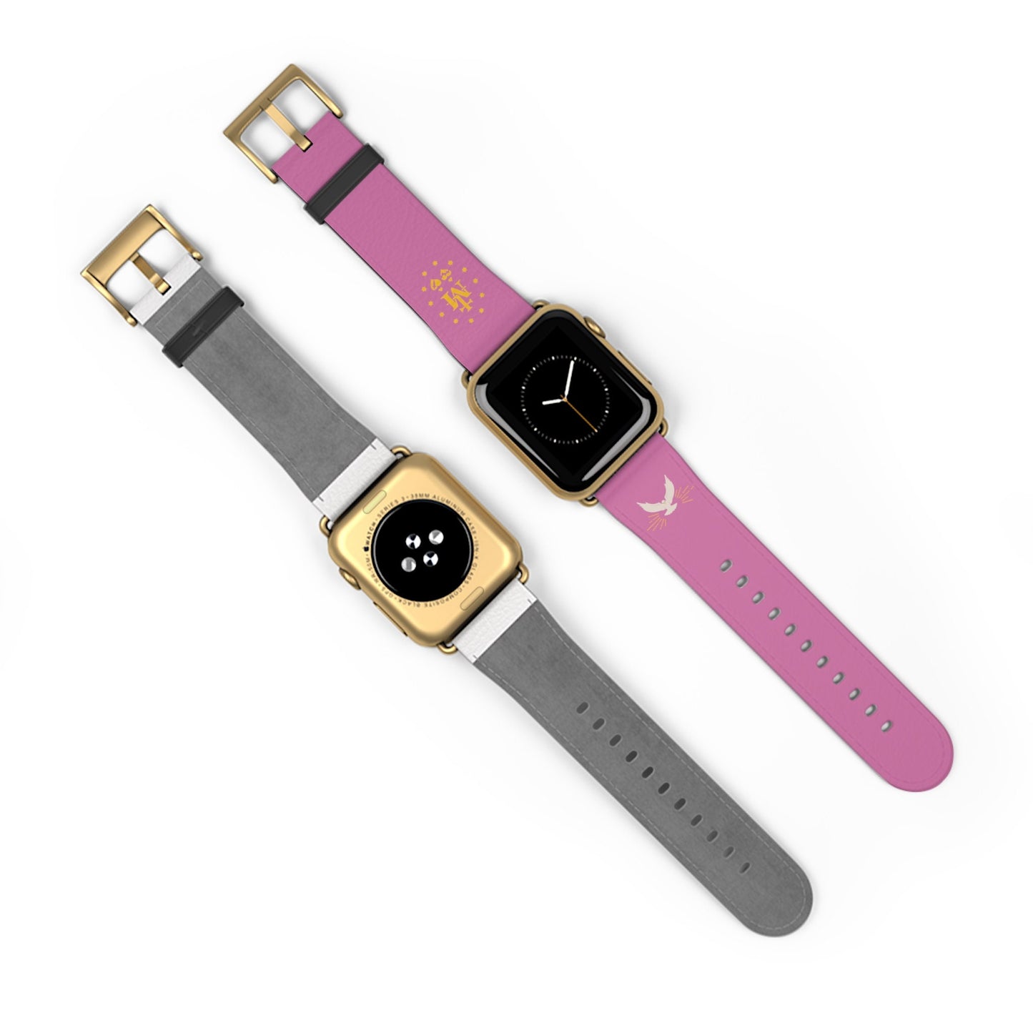Pink Miraculous Medal AppleWatch Band Series 9/8/7/6/5/4/3/2/1/SE/Ultra, Apple WatchBand 38mm, Apple WatchBand 42mm, Catholic Gift