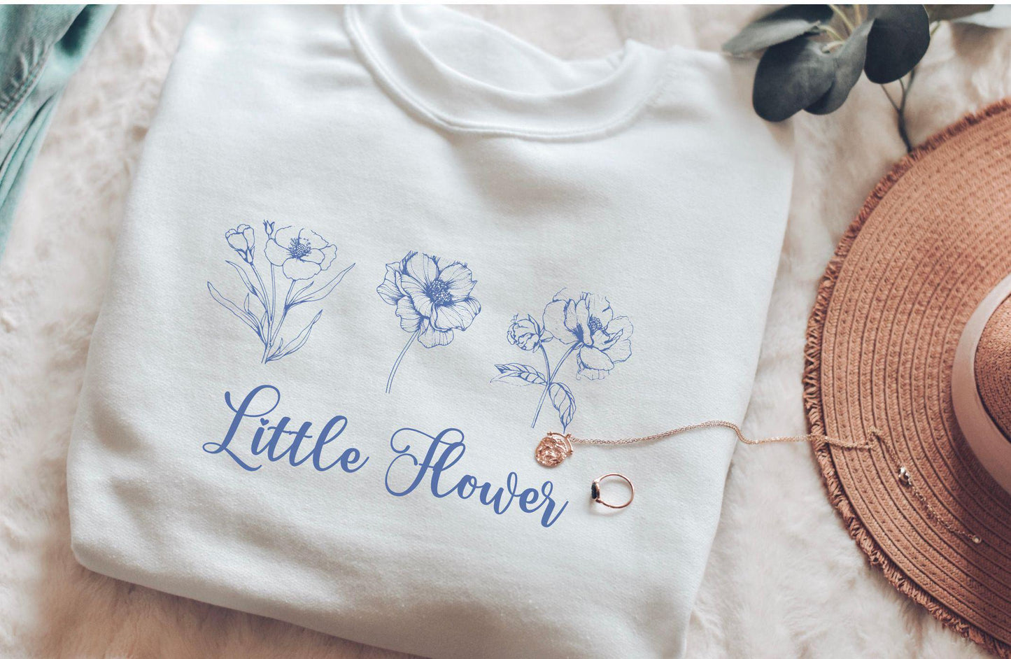 Saint Therese Little Flower Sweatshirt - Catholic Saint Unisex Crewneck Jumper, Catholic Gift for Women, Cute Apparel, Traditional Catholic