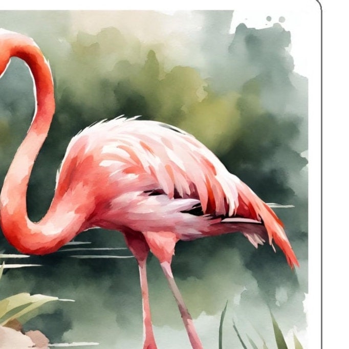 Flamingo Water Resistant Sticker, Vinyl Sticker, Animal Stickers, Cute Stickers, Matte Finish, Bird Stickers, Feathery Friends