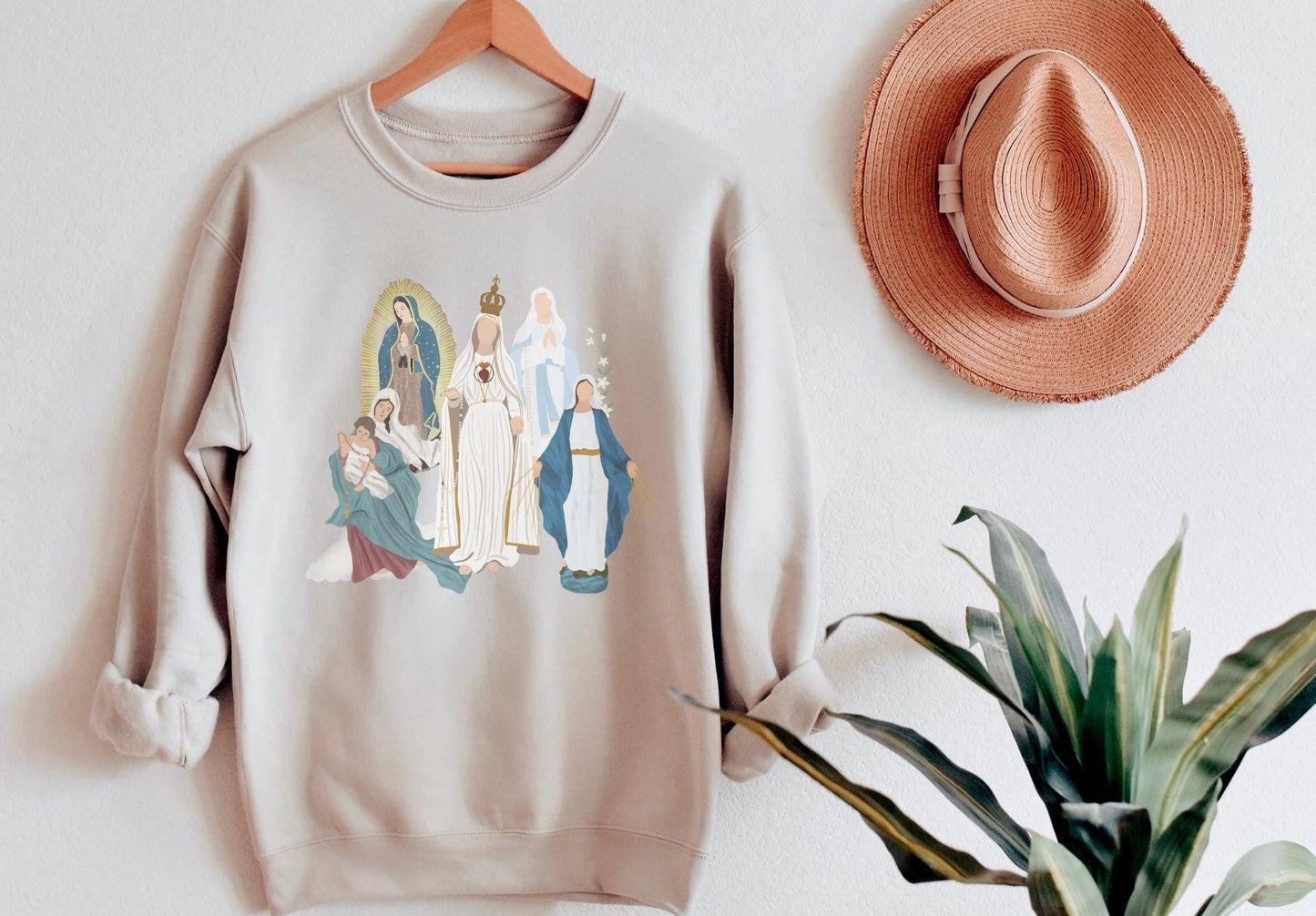 Blessed Virgin Mary Sweatshirt, Our Lady of Fatima, Our Lady of Guadalupe, Religious Catholic Gift, Marian Apparitions Sweater