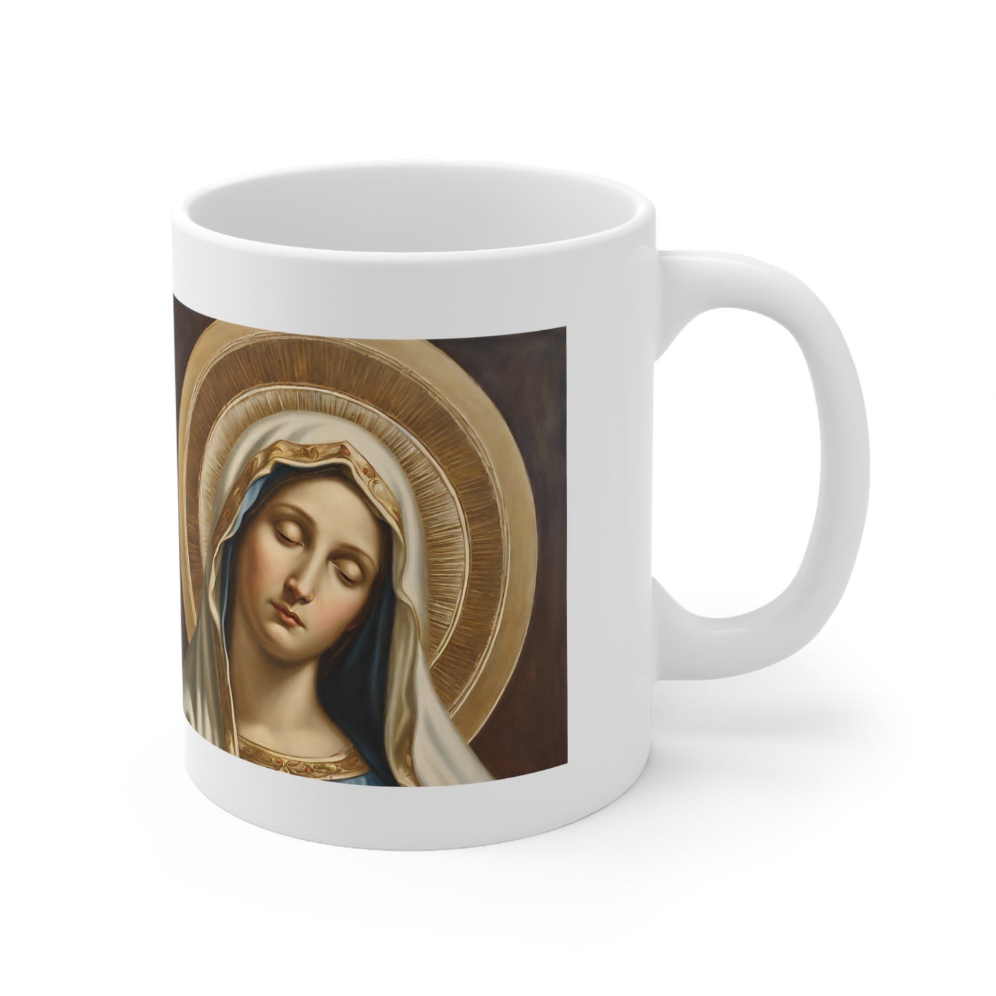 Coffee Mug Blessed Virgin Mary, Christmas Gift for Her, Marian Mug, Catholic Gifts