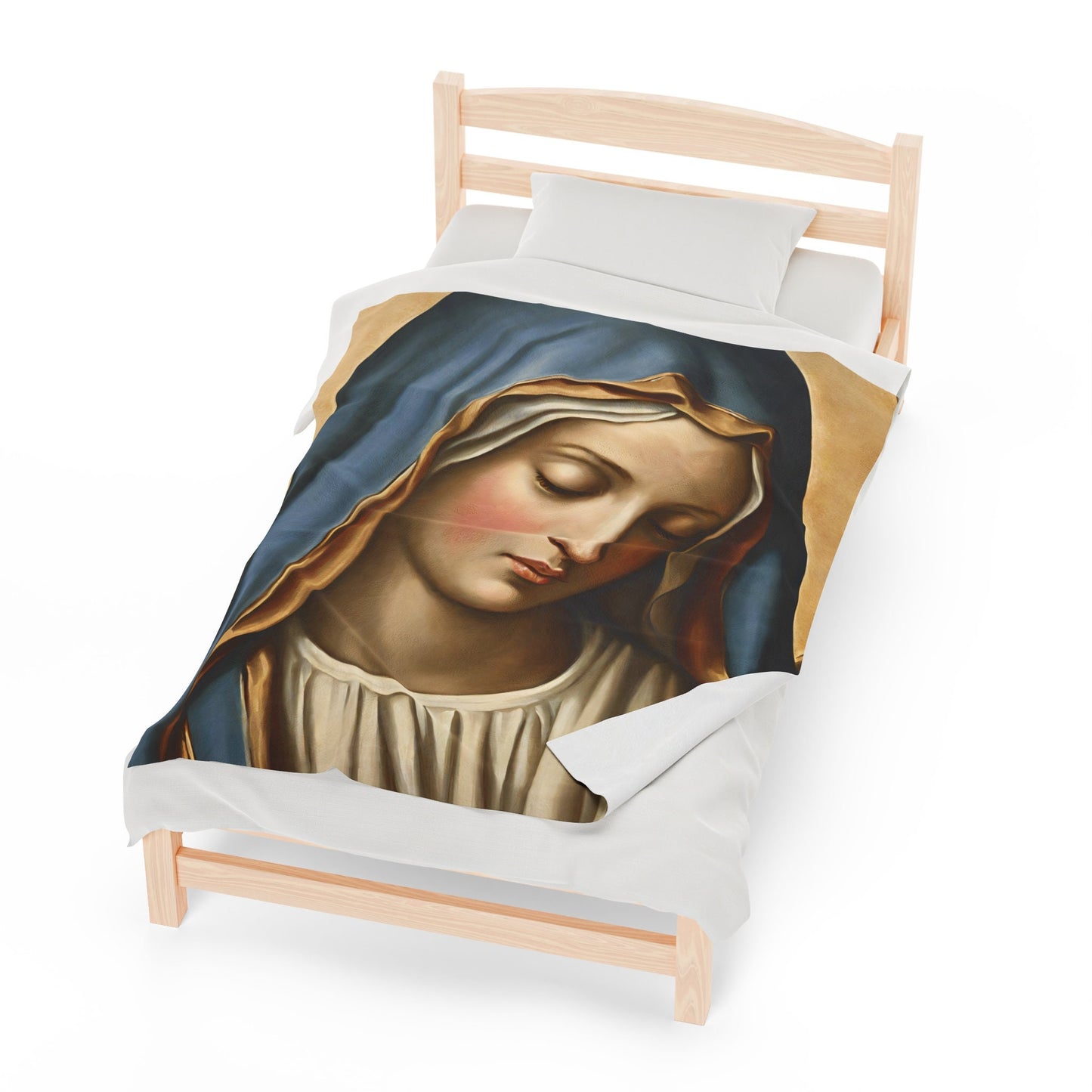 Virgin Mary Velveteen Plush Blankets, Super Soft Adult Blankets, Unique Handmade Blankets, Virgin Mary Blankets, Mothers Day Gifts