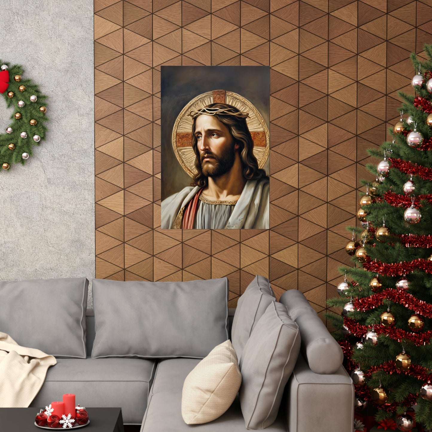Jesus Crown of Thorns Poster, Vintage Christian Art, Classic Catholic Art, Premium Wall Art, Vintage Catholic Gifts