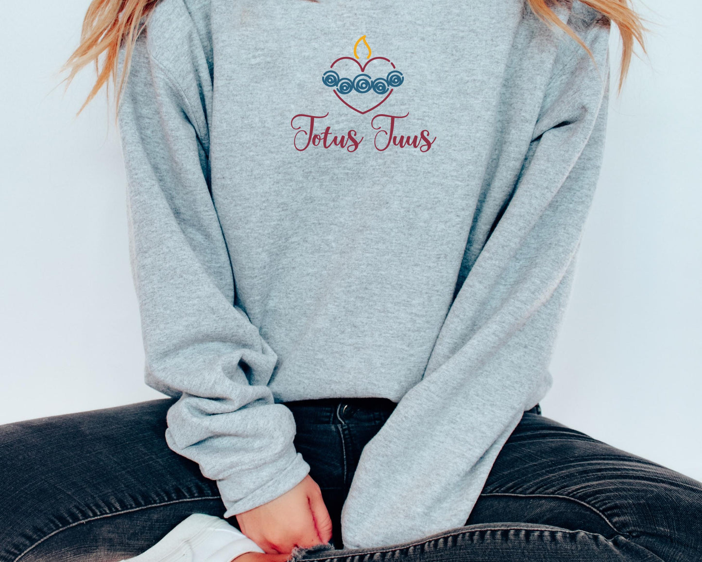 Totus Tuus Virgin Mary Sweatshirt - Catholic Religious Unisex Crewneck Jumper, Blessed Virgin Mary Apparel, Marian Devotion Clothing