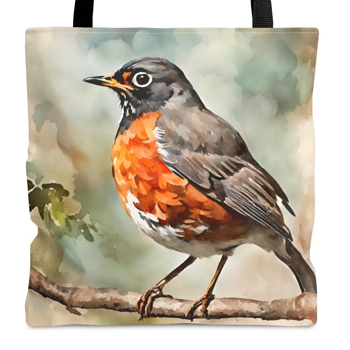 American Robin Tote Bag, Bird Totes, Watercolor Style Daily Bag, Canvas Tote Bag, Totes for Moms, Bird Lover Gifts, Gifts for Kids