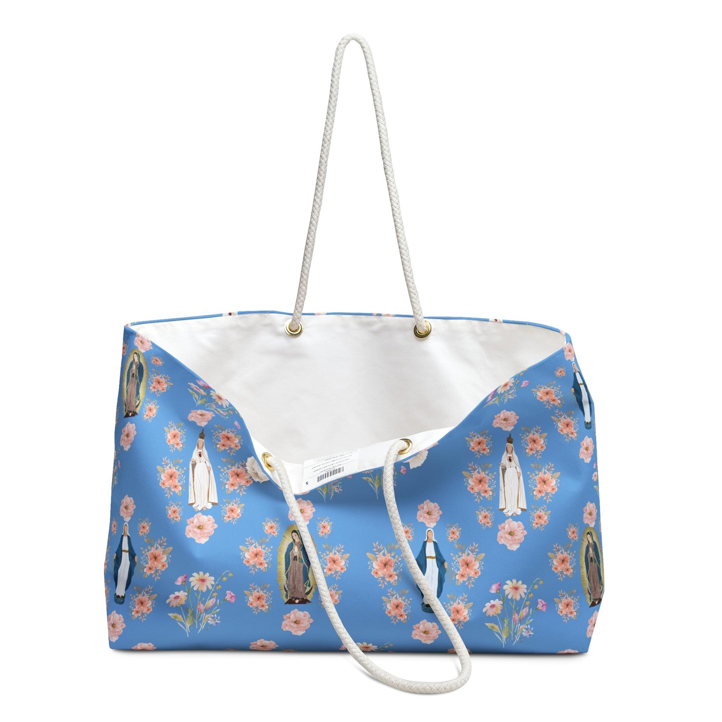 Blessed Virgin Mary Weekender Bag, Marian Travel Tote, Catholic Overnight Bag, Blessed Mother Duffle Bag, Catholic Weekend Bag