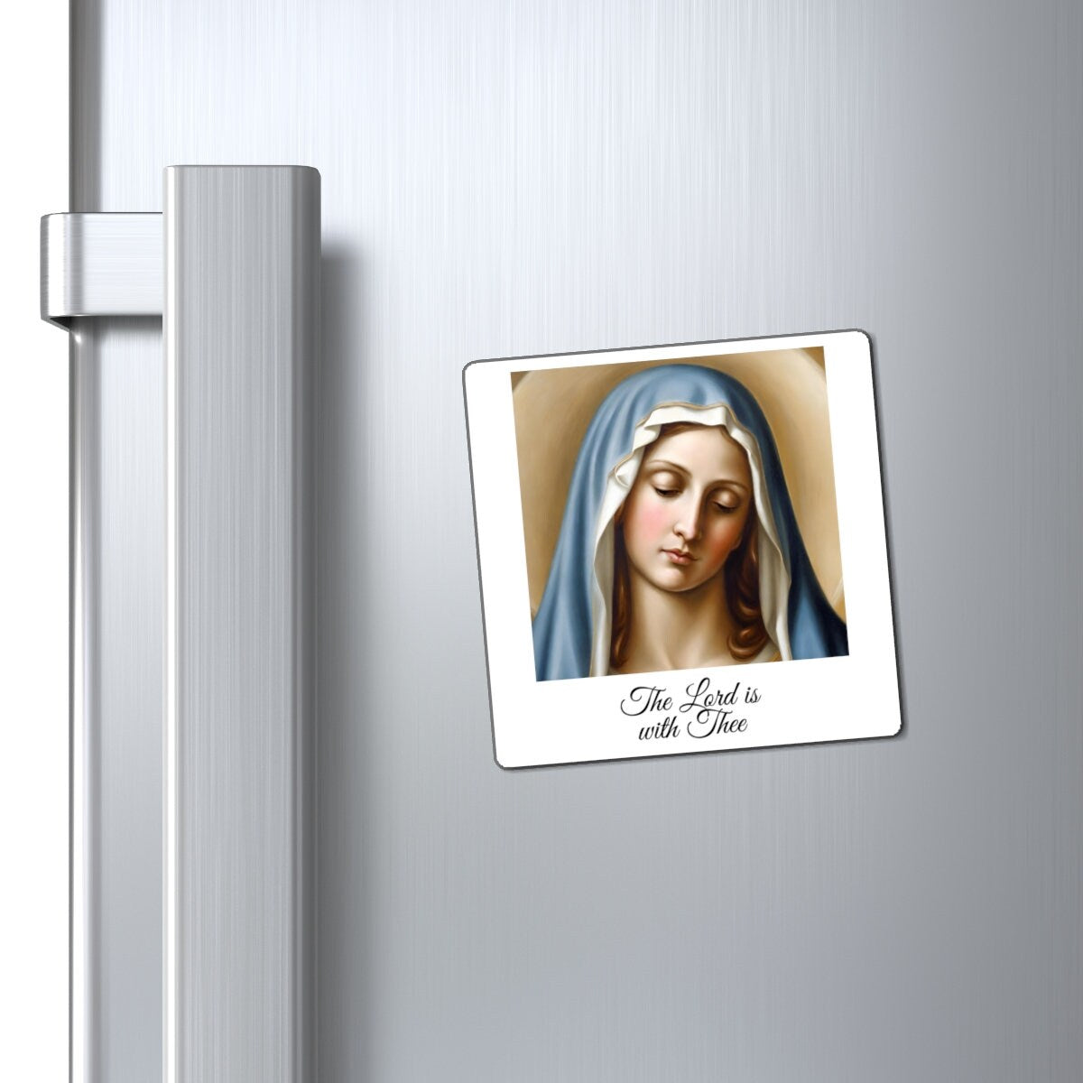 Virgin Mary Fridge Magnet, Catholic Home Decor, Marian Refridgerator Magnet, The Lord is With Thee