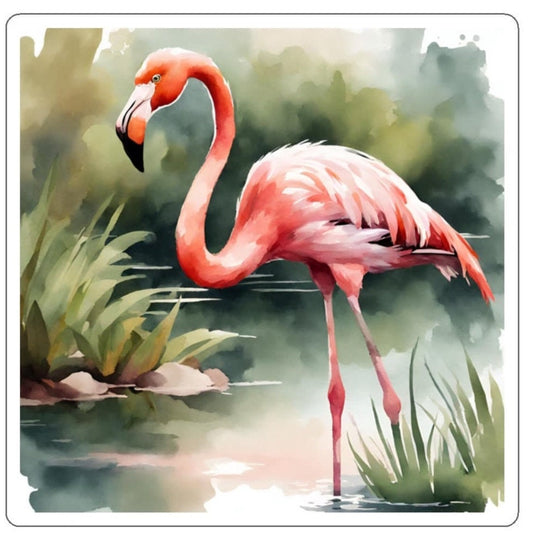 Flamingo Water Resistant Sticker, Vinyl Sticker, Animal Stickers, Cute Stickers, Matte Finish, Bird Stickers, Feathery Friends
