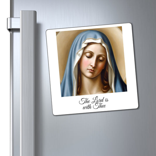 Virgin Mary Fridge Magnet, Catholic Home Decor, Marian Refridgerator Magnet, The Lord is With Thee