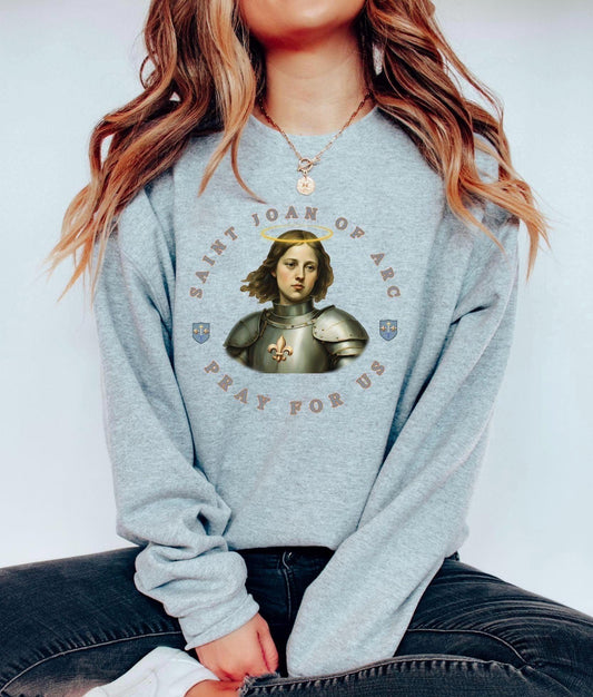 Saint Joan of Arc Sweatshirt - Religious Art Crewneck, Catholic Gift, Religious Apparel, French Saint Clothing, Christian Pullover