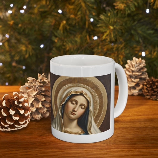 Coffee Mug Blessed Virgin Mary, Christmas Gift for Her, Marian Mug, Catholic Gifts
