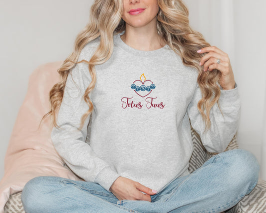 Totus Tuus Virgin Mary Sweatshirt - Catholic Religious Unisex Crewneck Jumper, Blessed Virgin Mary Apparel, Marian Devotion Clothing