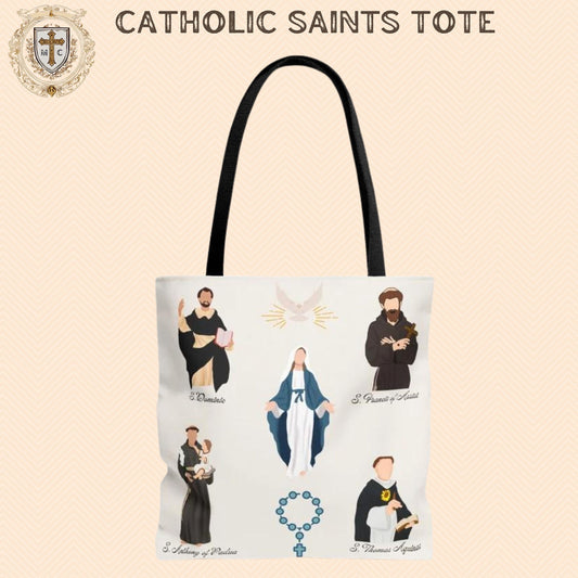 Catholic Saints Tote Bag, Catholic Totes, Saint Tote Bag, Minimalist Shoulder Bag, Vintage Style Daily Bag, Canvas Tote Bag for Women