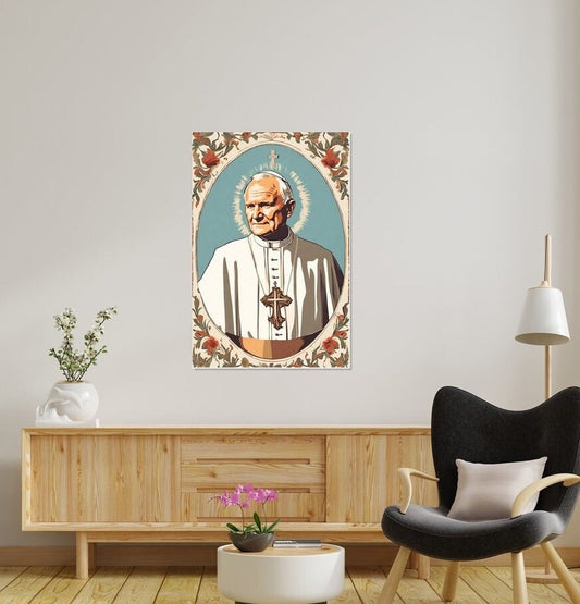 Saint John Paul II Matte Poster, St JP2 Wall Art, Catholic Posters, Catholic Home Decor, Saint John Paul II Art, Gift for Catholic Mom