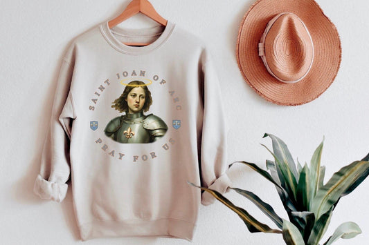 Saint Joan of Arc Sweatshirt - Religious Art Crewneck, Catholic Gift, Religious Apparel, French Saint Clothing, Christian Pullover