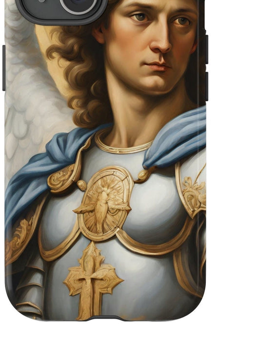 Saint Michael iPhone Tough Case, Protective Phone Case, Unique Phone Case, TPU Polycarbonate Case, Tough Phone Cases, Gift for Him