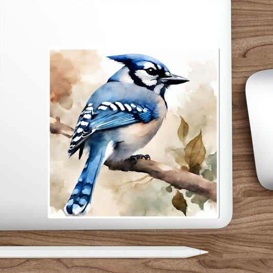 Blue Jay Water Resistant Sticker, Durable and Weatherproof Sticker, Handmade Bird Sticker, Best Matte Finish Sticker, Blue Jay Sticker