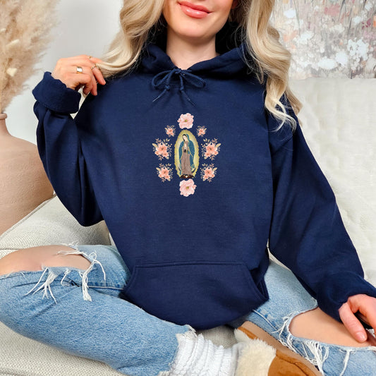 Our Lady of Guadalupe Hoodie, Virgin de Guadalupe Sweatshirt, Religious Catholic Gift, Religious Apparel, Christian Clothing, Blessed Virgin