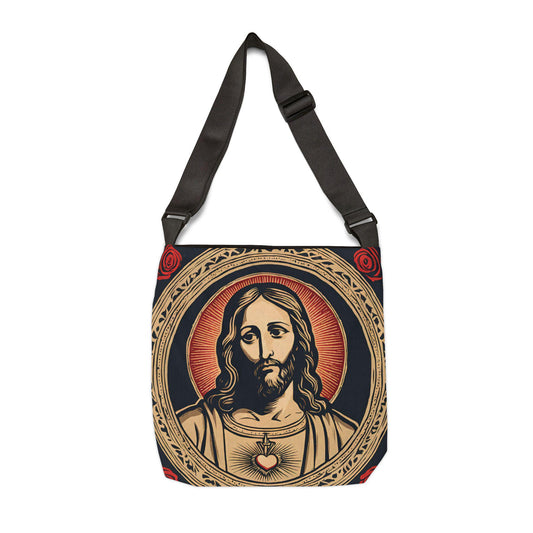 Catholic Tote Bag, Sacred Heart of Jesus Shoulder Bag, Traditional Catholic Market Bag, Jesus Beach Tote, Shopping Bag, Catholic School Kids