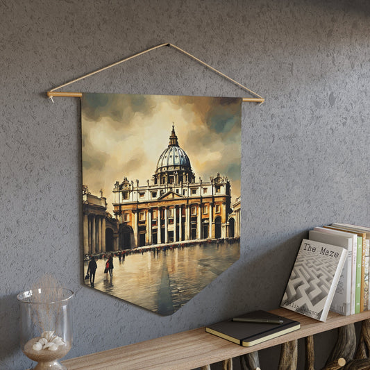 Saint Peter's Basilica Pennant, Wall Pennant for Living Room, Handcrafted Wall Banner, Kids Room Wall Decor, Wall Hanging, Housewarming Gift