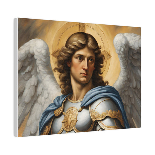 Saint Michael the Archangel Matte Canvas, Modern Wall Canvas for the Living Room, Minimalist Wall Canvas, Gallery Wrapped Canvas, Home Decor