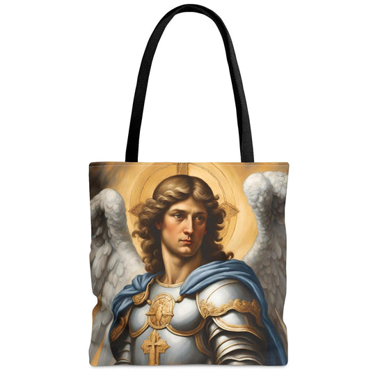 Saint Michael the Archangel Tote Bag, Tote Bags for Women, Angel Tote Bag, Minimalist Shoulder Bag, Vintage Style Daily Bag, Canvas Tote Bag