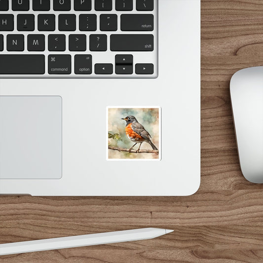 American Robin Water Resistant Sticker, Durable and Weatherproof Sticker, Handmade Bird Sticker, Best Matte Finish Sticker, Bird Stickers