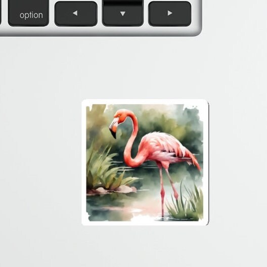 Flamingo Water Resistant Sticker, Vinyl Sticker, Animal Stickers, Cute Stickers, Matte Finish, Bird Stickers, Feathery Friends
