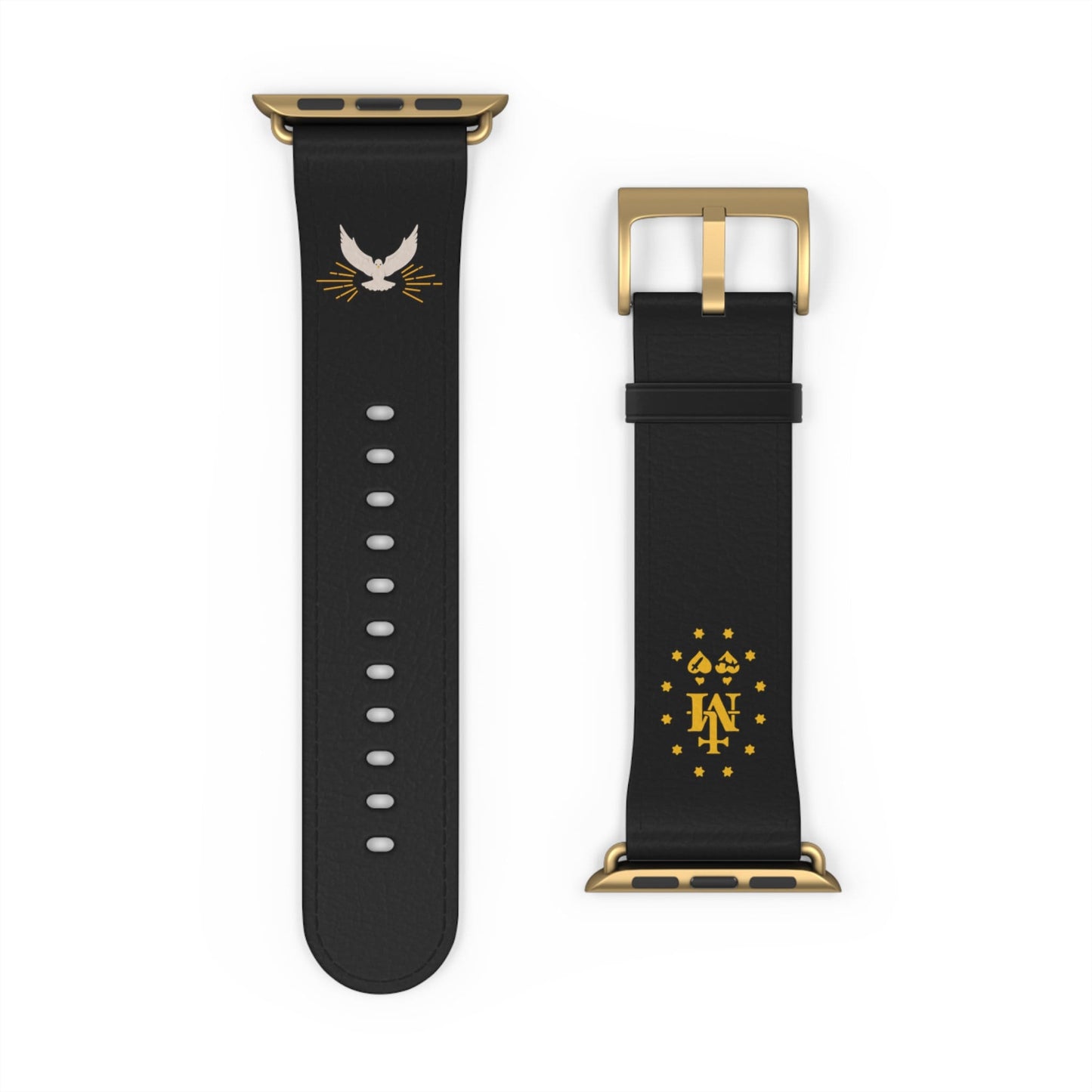 Black Miraculous Medal AppleWatch Band Series 9/8/7/6/5/4/3/2/1/SE/Ultra, Apple WatchBand 38mm, Apple WatchBand 42mm, Catholic Gift