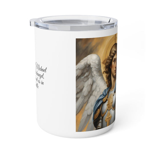 Saint Michael the Archangel Insulated Coffee Mug | 10oz | Snap-on Lid
