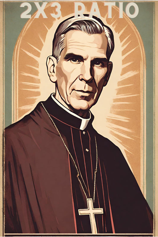 Vintage Venerable Fulton Sheen, Catholic Saint Printable Holy Card, Perfect for Catholic Home Decor, Instant Download, Digital File