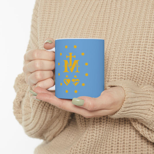 Virgin Mary Catholic Mug, Marian Tea Cup, Catholic Miraculous Medal Drinkware, Saint Coffee Mug, Catholic Gift, Blessed Mother Religious Mug